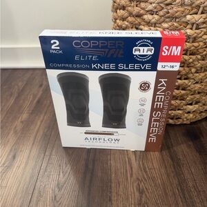 Copper Fit Elite Compression Knee Sleeve 2 Pack S/M 12-16" Airflow Technology